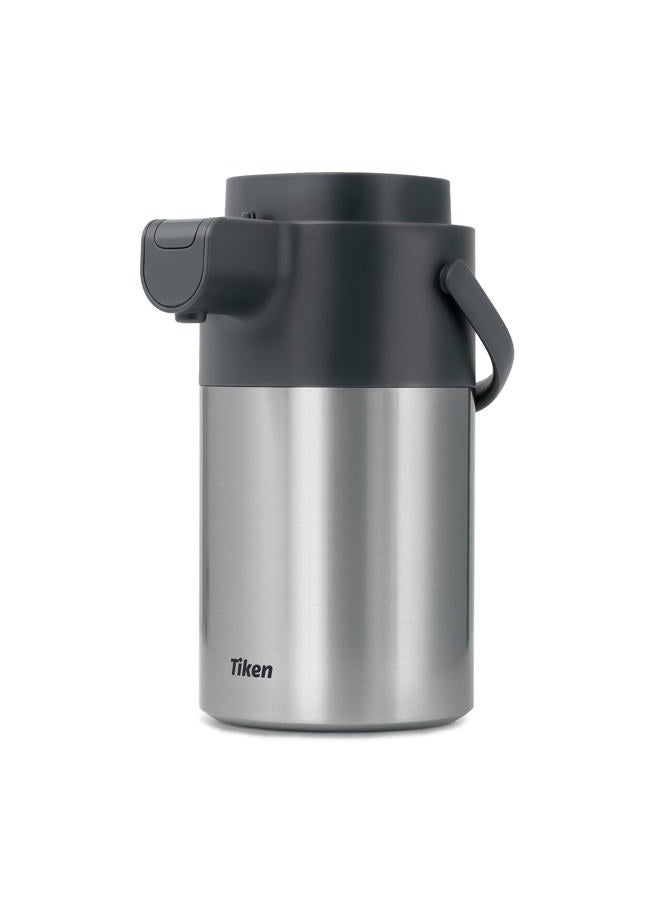 Tiken Airpot Coffee Dispenser with Pump - Thermal Coffee Carafes for Keeping Hot - Beverage Dispenser - 3000ML Stainless Steel Insulated Carafe, Silver - Image 1